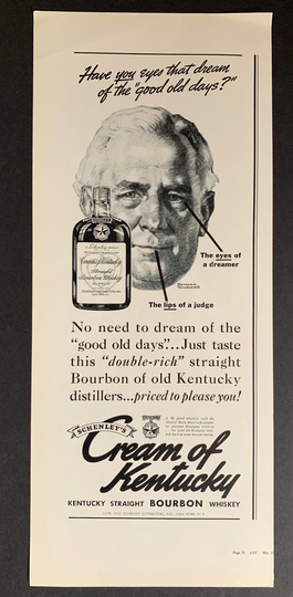 Vintage 1937 Cream Of Kentucky Whiskey Ad