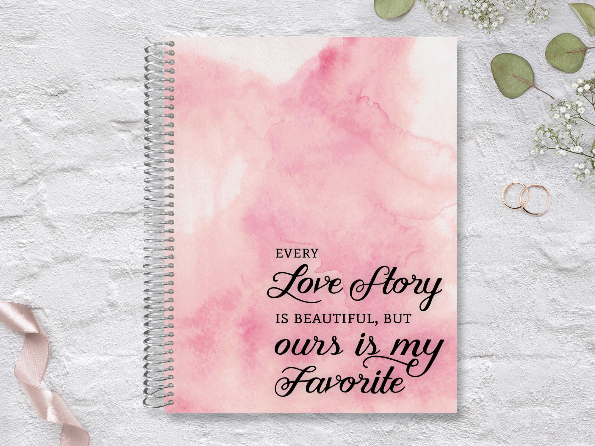 Custom Wedding Planner, Planner Organizer, Engagement Gift For Bride, Bridal Gift Idea, Planning Guide, Love Story