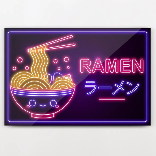 Plexi Glass Wall Art -By V1Tech -Artist Donnie -V3 Neon Ramen