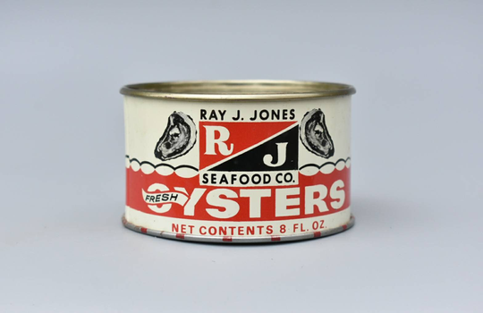 Oyster Can Ray Jones Seafood 8 Ounce Advertising Tin Wittman Maryland