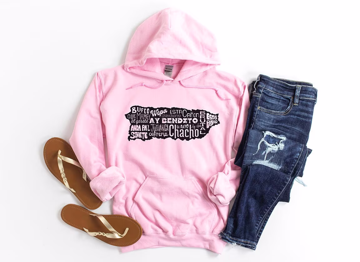 Puerto Rico Island Unisex Heavy Blend Hoodie | Pullover Rican Saying Sweatshirt Dad Boricua