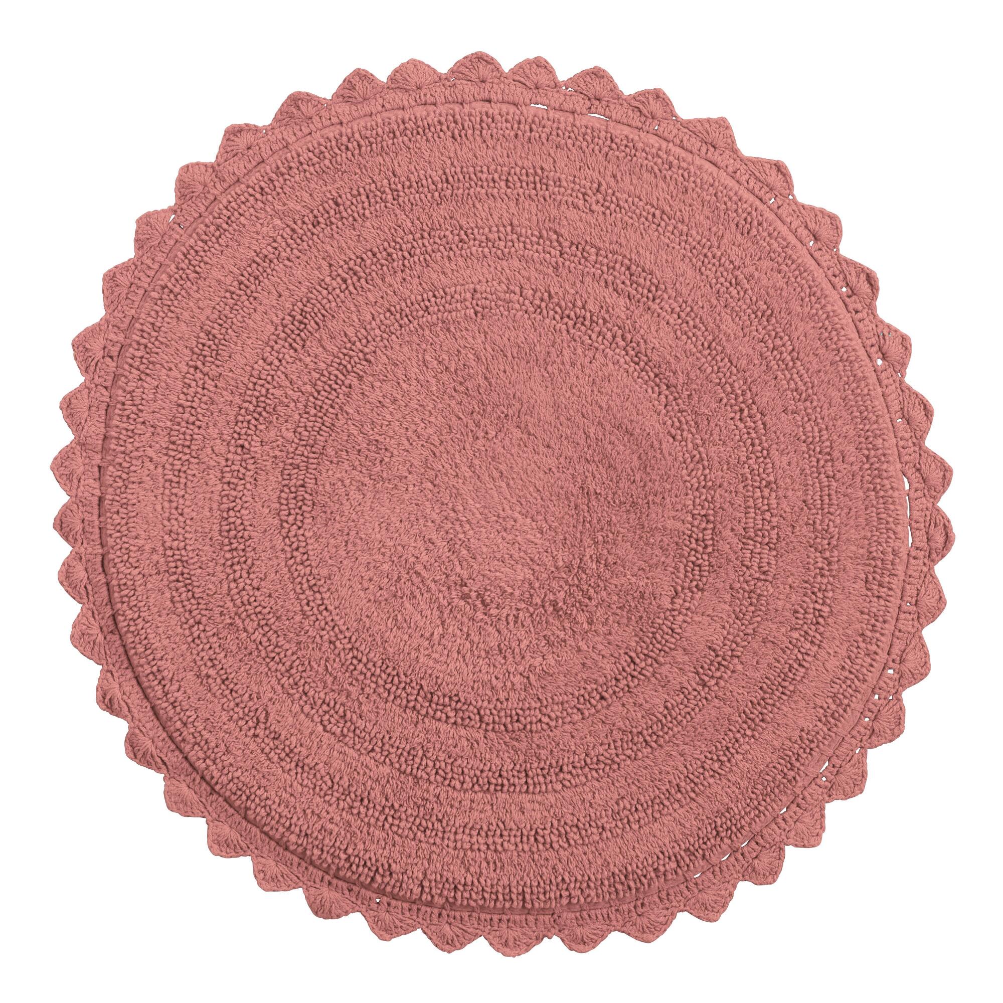 Round Blush Cotton Bath Mat: Pink by World Market
