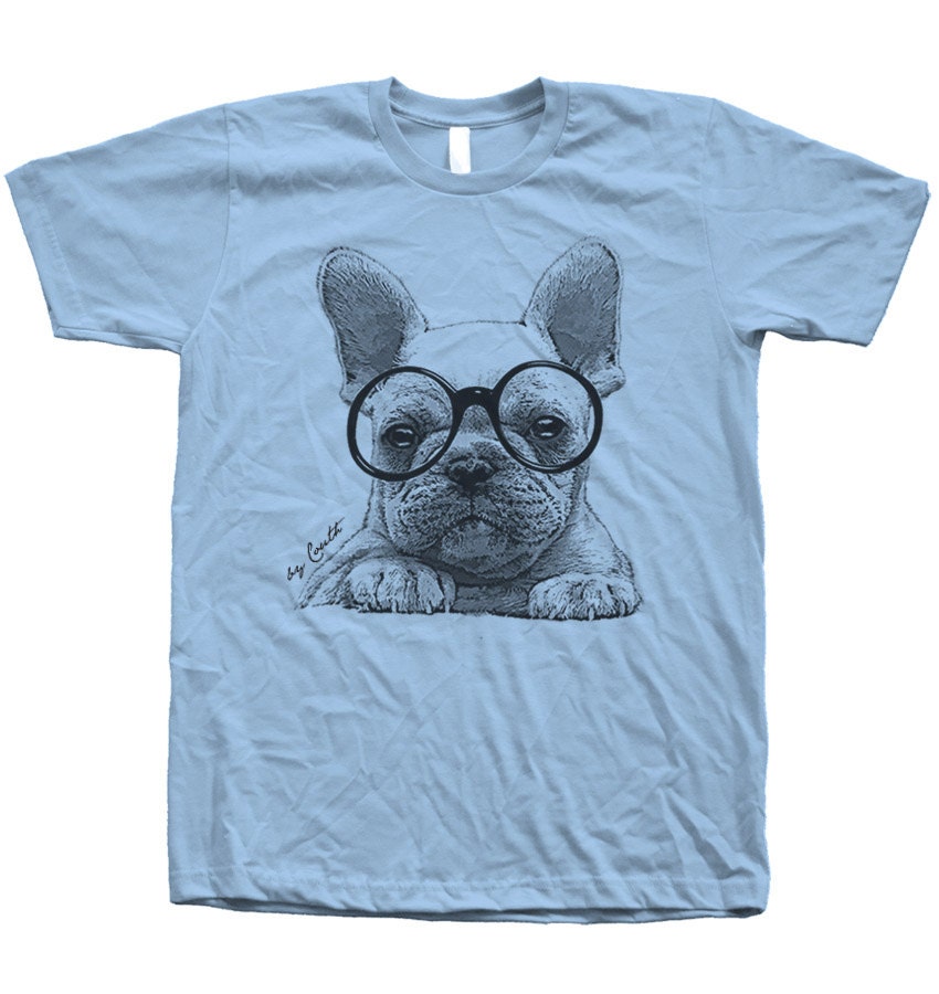 French Bulldog Tshirt Hand Screen Print American Apparel Crew Neck Available S , M L Xl Xxl 26 Color Option