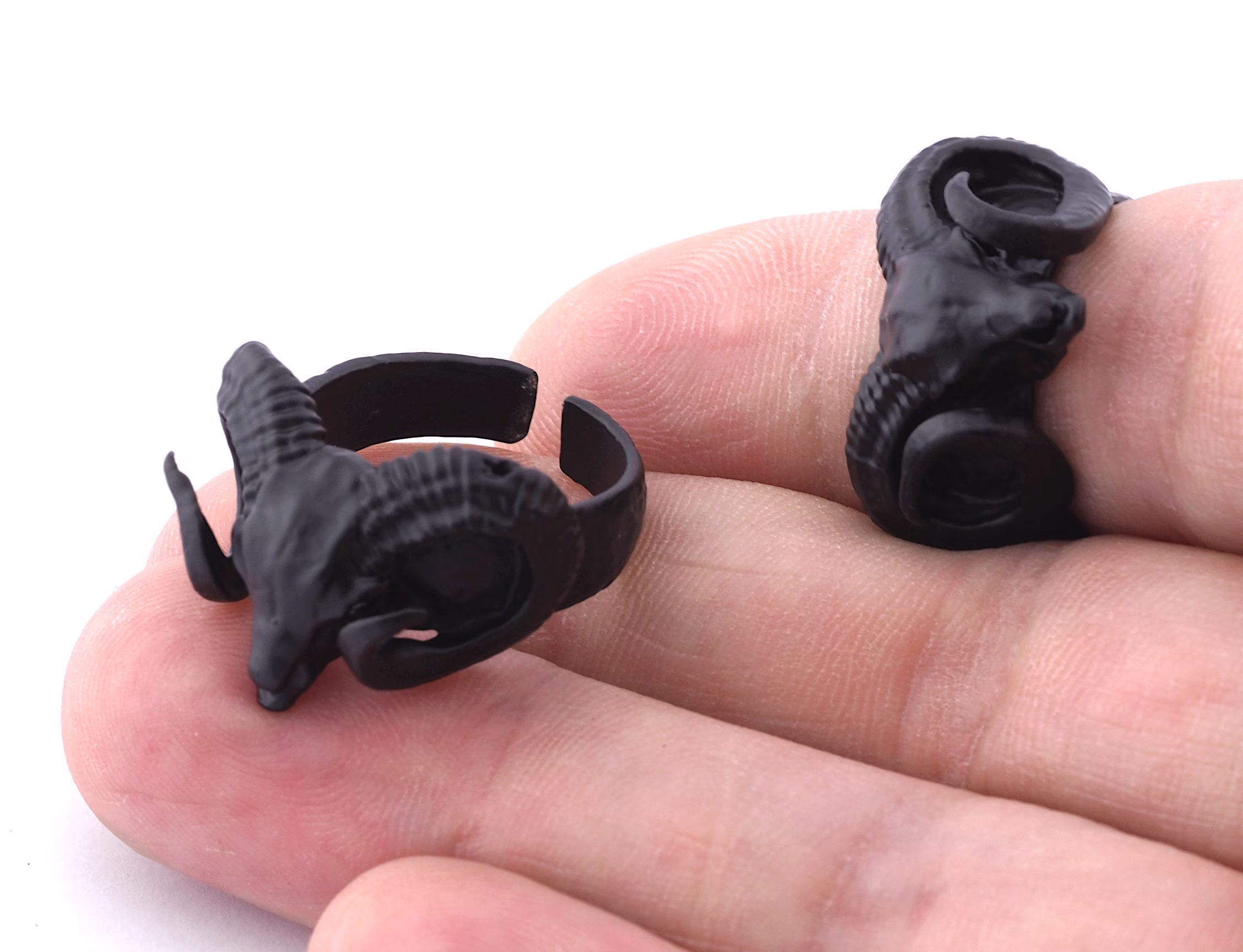 Ram Adjustable Ring Black Painted Brass | 17.5mm 7Us Inner Size Oz3363