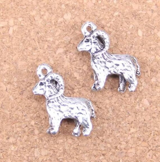 Ram Charms Goat Farm Animal Western Diy Jewelry Making Silver Charm Findings 23x 19mm Lot Of 4