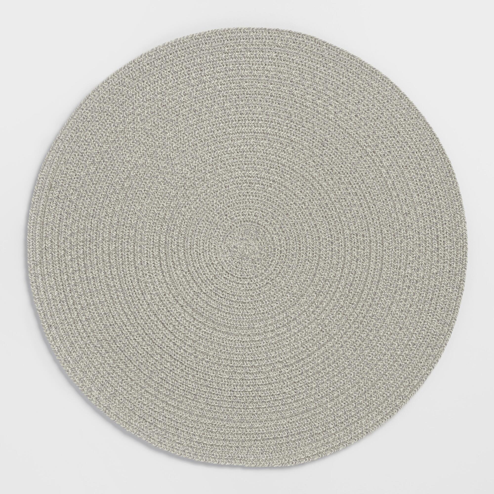 Round Gray Braided Placemats Set of 4 - Cotton by World Market
