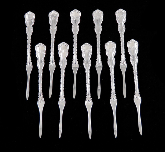 10 Antique Sterling Silver Whiting Louis Xv Lobster Seafood Nut Picks F Mono