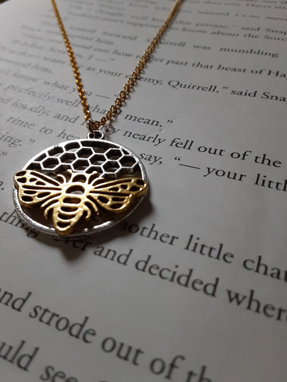 In Gold Or Silver Honey Bee Honeycomb Bee Necklace