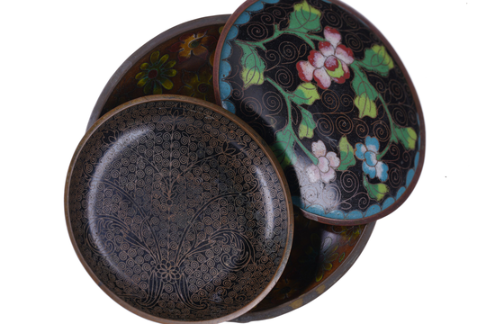 3 Chinese Republic Period Cloisonne Dishes