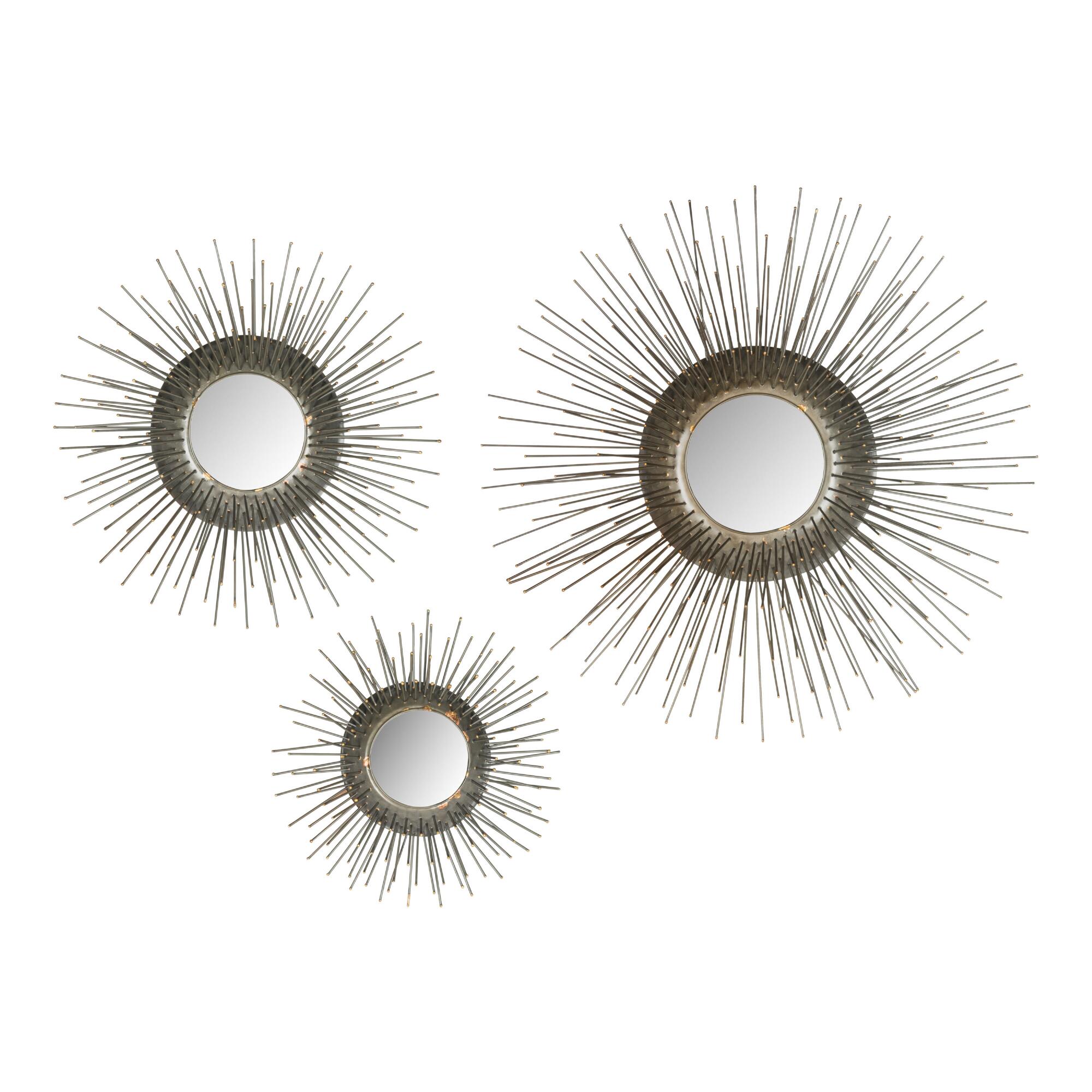 Gold Sunburst Mirrors Set of 3 by World Market