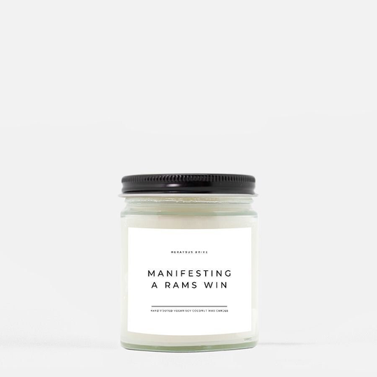 Manifesting A Rams Win Candle | Hand Poured 9 Oz. Sports Gift Candle, Smells Like Scented St. Louis, Nfl Team