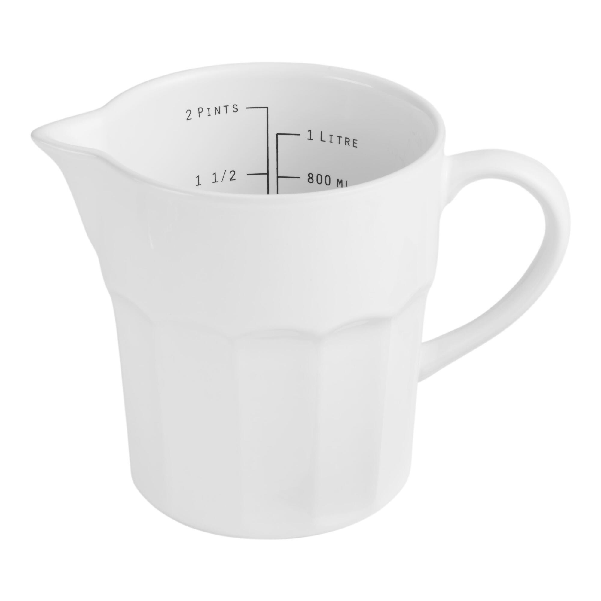 White Ceramic 1L Measuring Cup by World Market