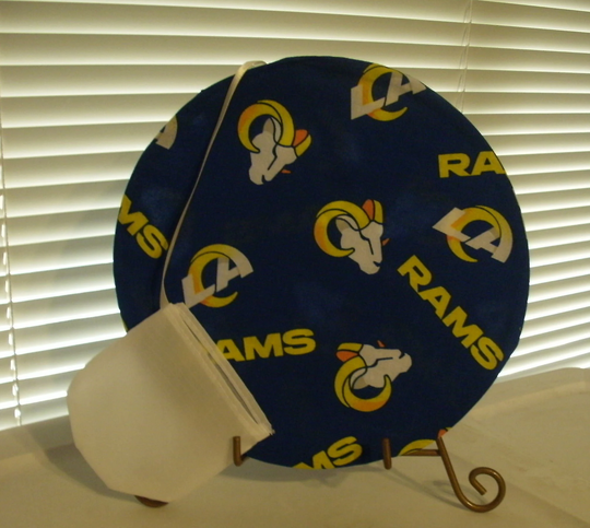 Rams Fold Up Hand Fan With Attached Pouch