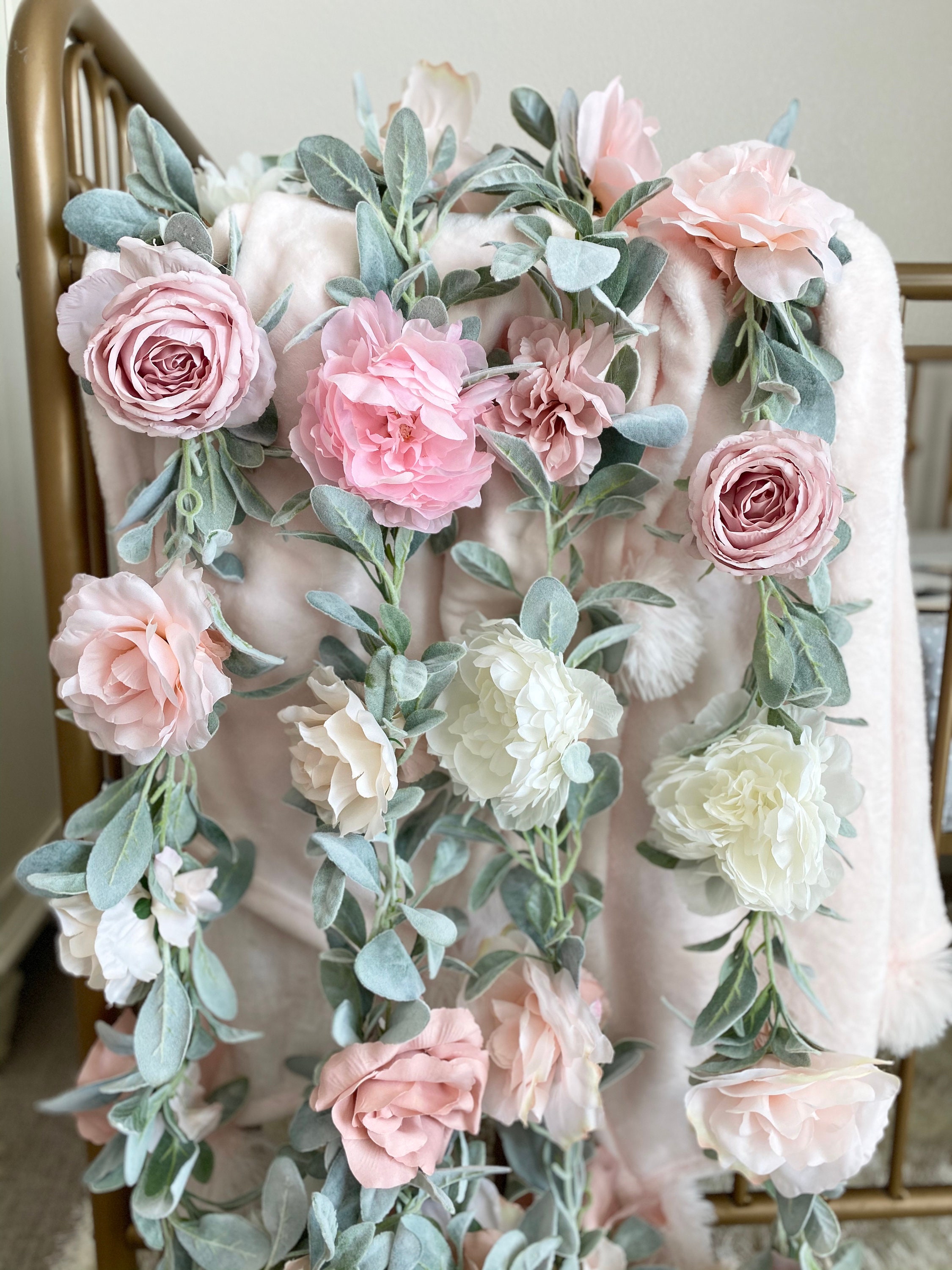 Boho Nursery Decor, Garland, Floral Flower Bridal Shower, Birthday Table Wedding Cake Decor