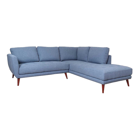 Indigo Blue Right Facing 2 Piece Campbell Sectional Sofa by World Market