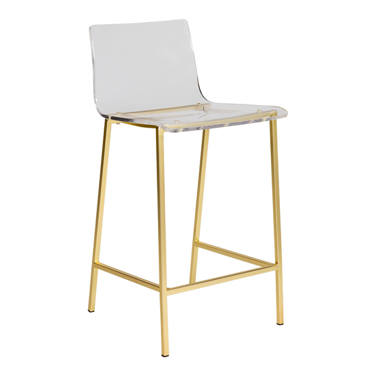 Clear Acrylic and Gold Morris Counter Stools Set of 2: Gold/Clear by World Market