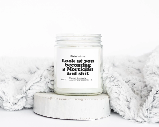 Mortician Gifts, Soy Blended Wax, Funny Vanilla Scented Candle, Home Decor, Cozy, U