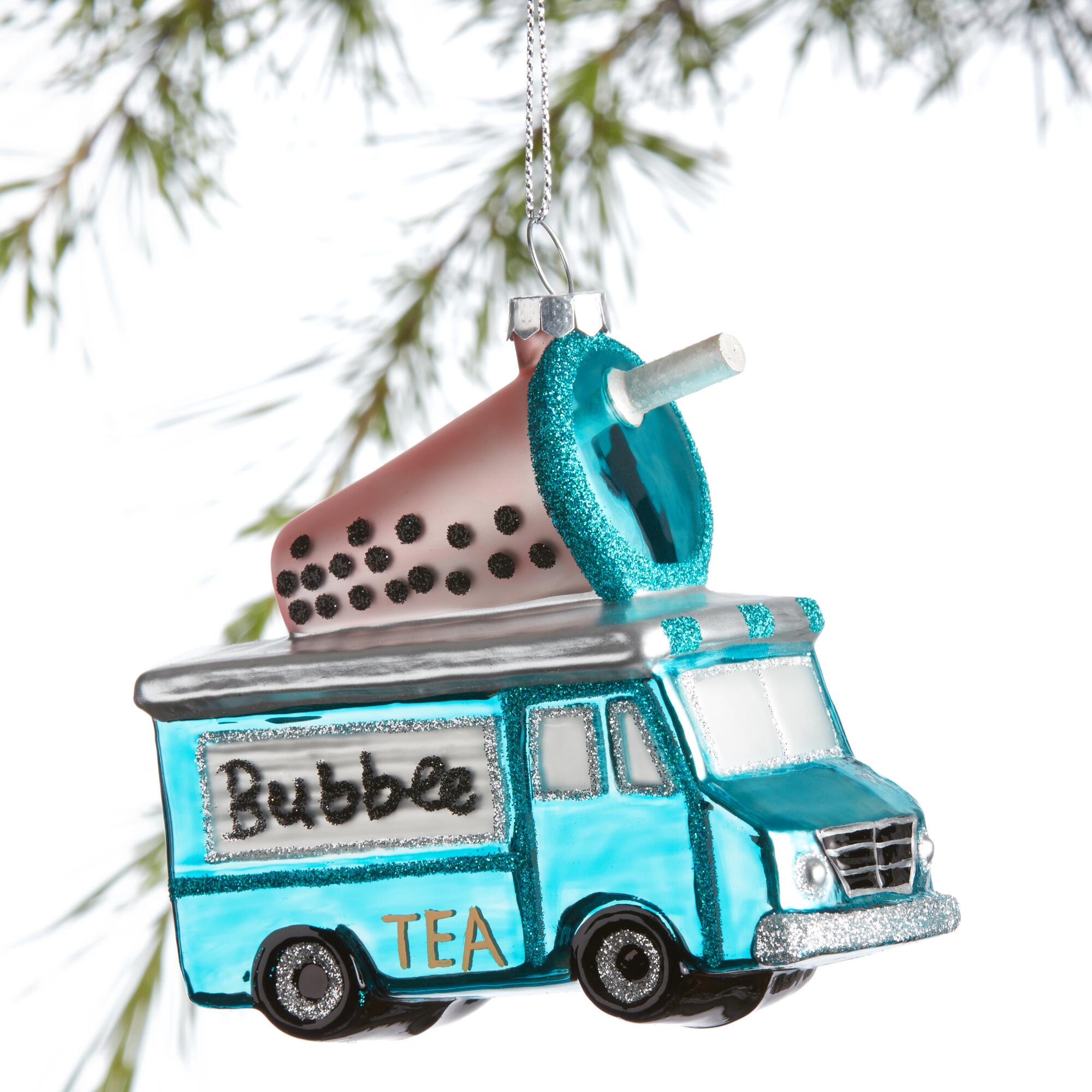 Glass Bubble Tea Truck Ornament: Multi by World Market