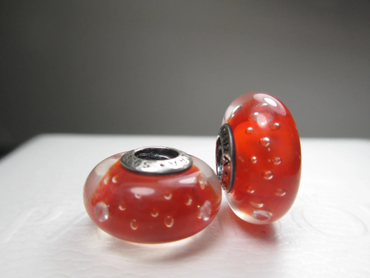Two Authentic Pandora Silver Charm S925 Ale Valentine Red Effervescence Clear Cz 791631Cz Special