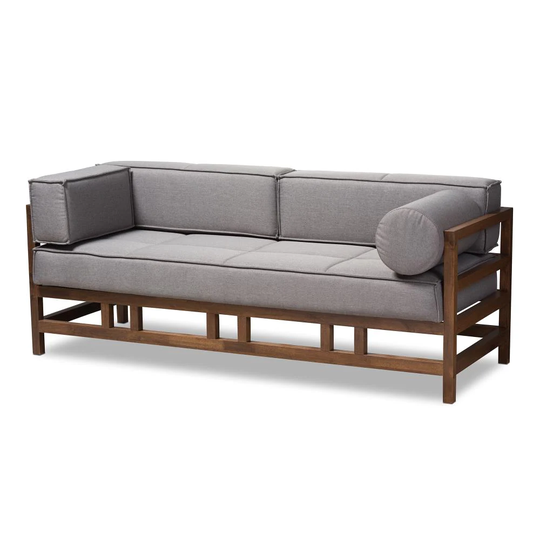 Baxton Studio Shaw Midcentury Grey Polyester/Blend Sofa in Gray | 142-7840-LW