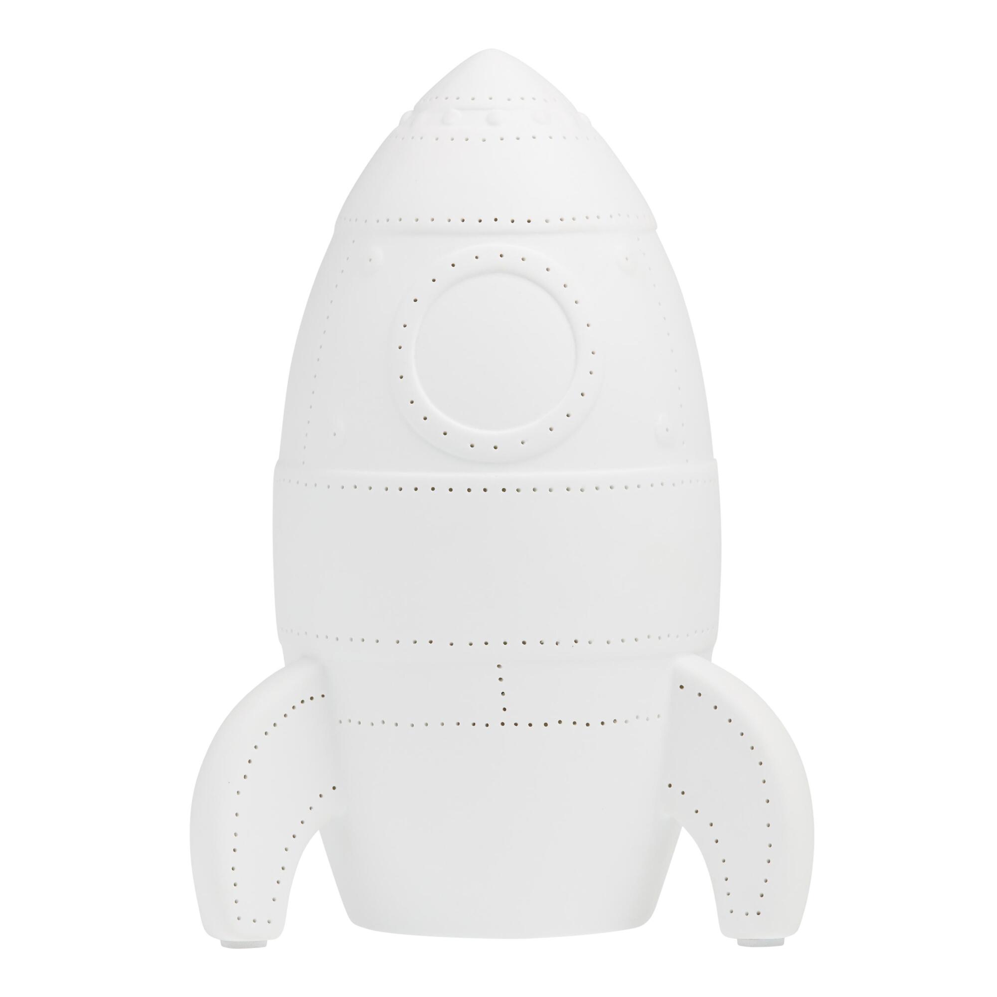 White Porcelain Rocket Accent Lamp - Ceramic - Small by World Market