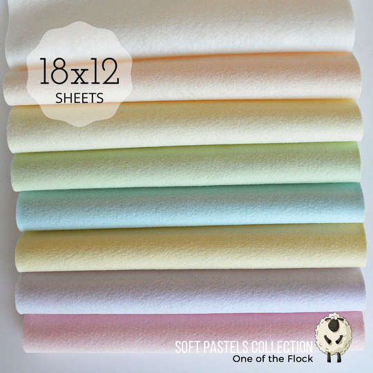 Soft Pastels Felt Collection Wool Blend Sheets Fabric Pastel Collections For Baby