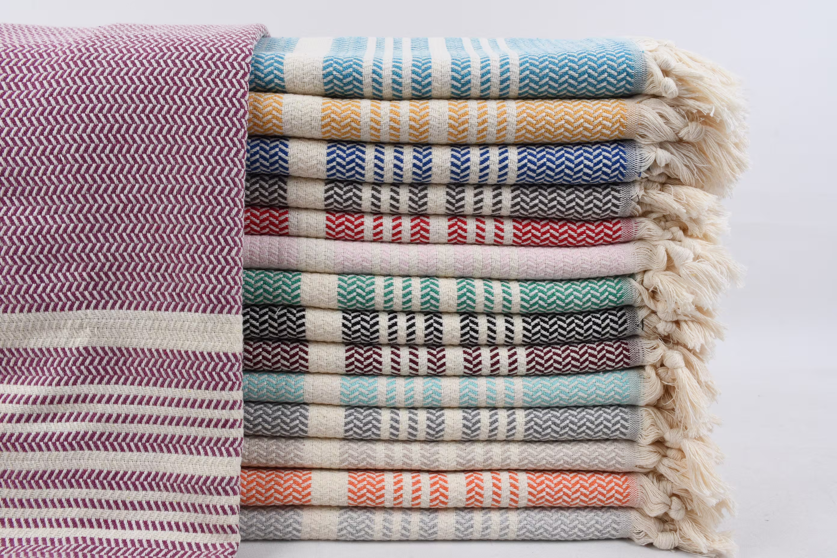 Turkish Towel, Small Kitchen Striped Washcloth, 16x40 Inches Cotton Dishcloth, Wedding Gift Travel