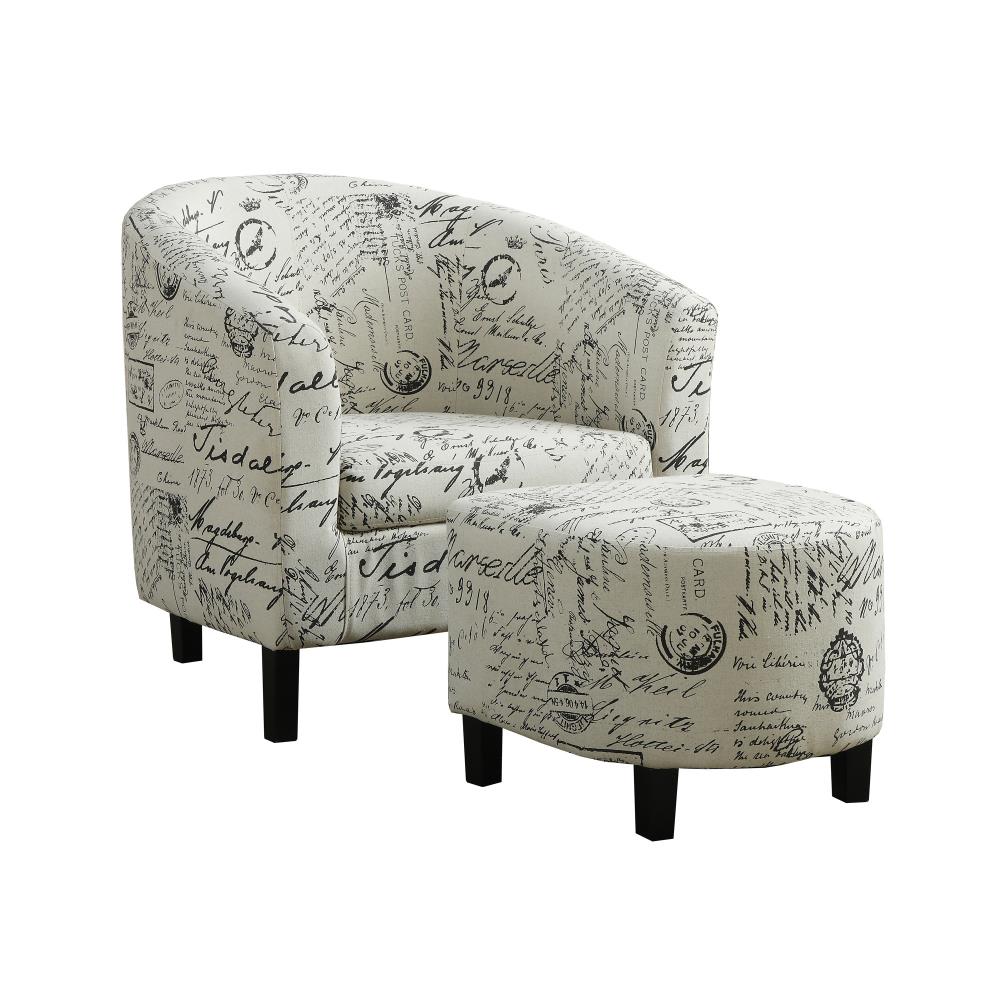 HomeRoots Jasmine Modern Beige Black Blend Accent Chair | 333611