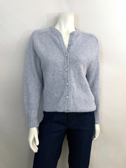 Vintage 80's Pastel Purple, Wool Blend, Cardigan Sweater By Amana | L