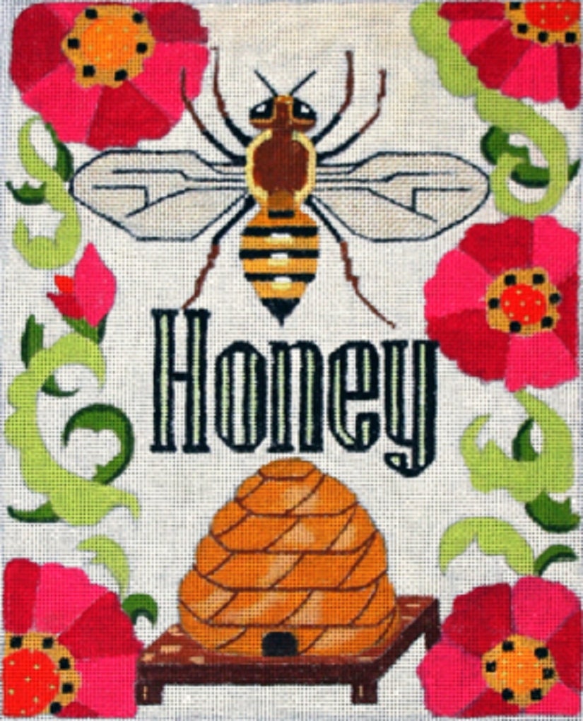 Needlepoint Handpainted Melissa Prince Honey 8x10 -Free Us Shipping