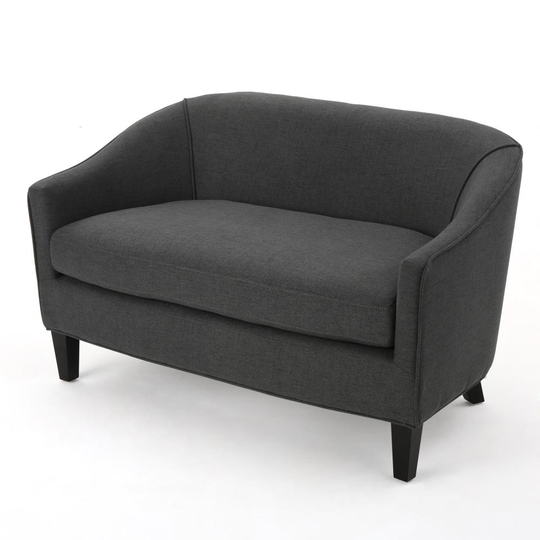 Best Selling Home Decor Justine Modern Grey Polyester/Blend Loveseat in Gray | 300590