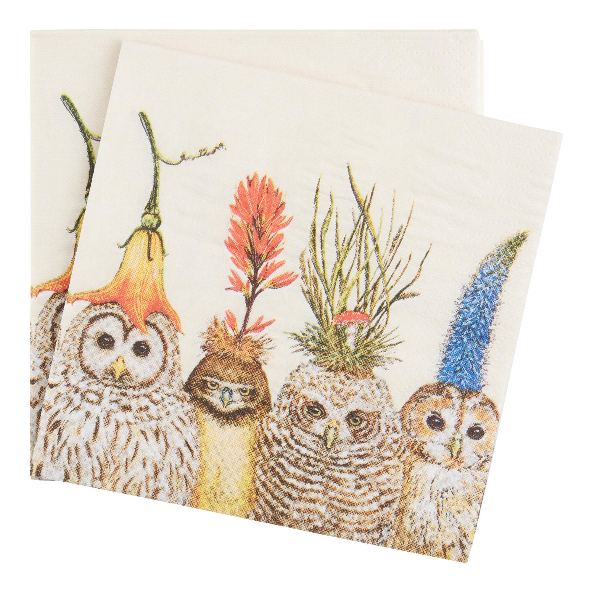 Big Hat Owls Beverage Napkins 20 Count by World Market