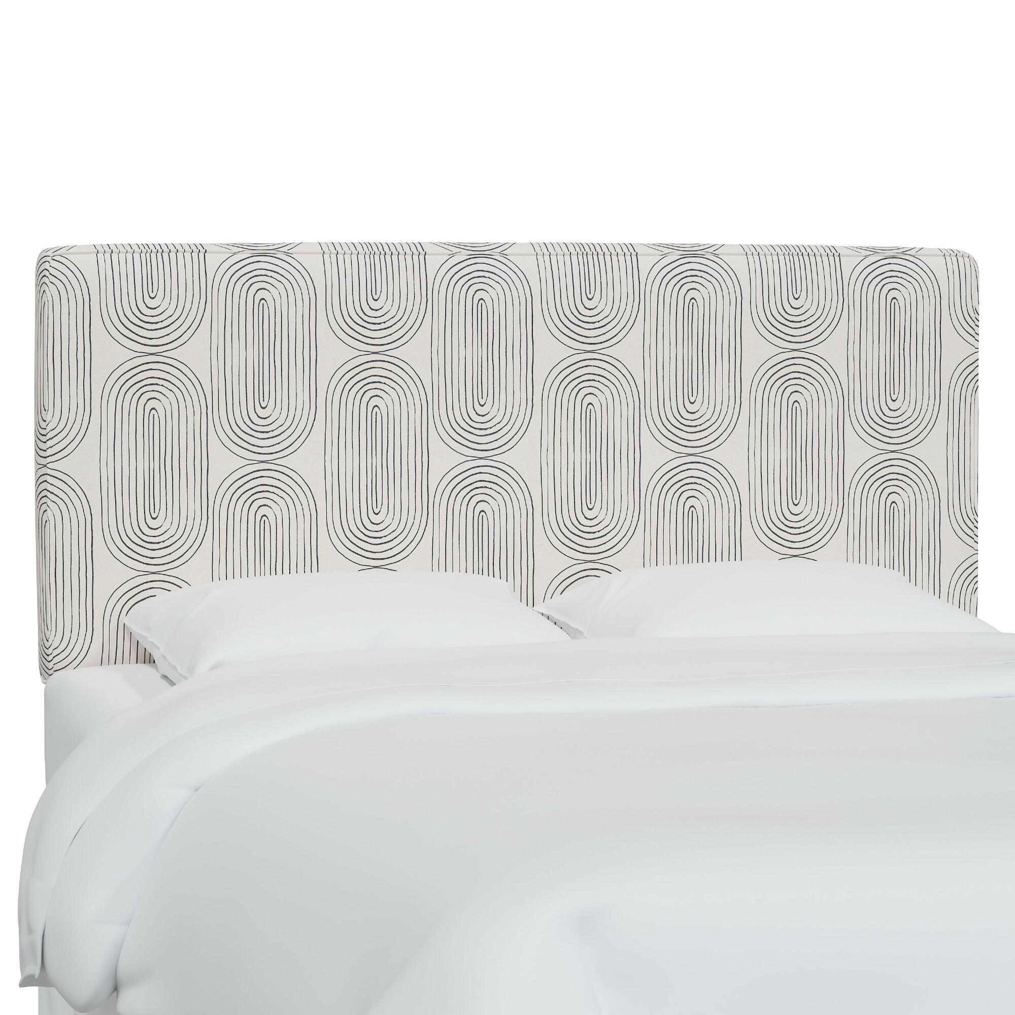 Oblong Slate Loran Upholstered Headboard: Black/Natural - Twin Headboard by World Market