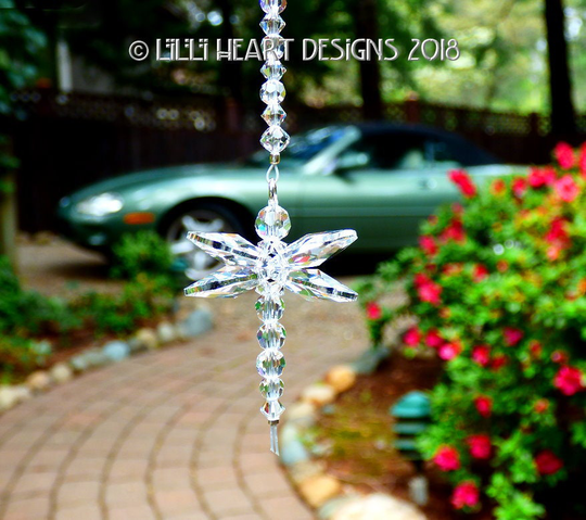Swarovski Crystal Suncatcher Sparkling Clear My Tiniest Little Dragonfly Car Charm For Home Decor Or Auto Lilli Heart Designs