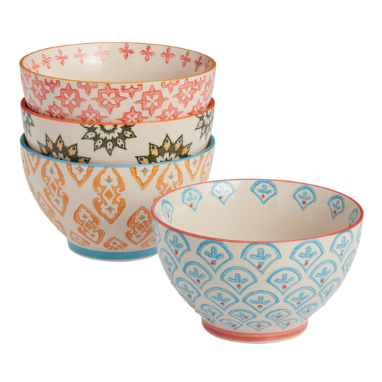 Pad Print Noodle Bowl Set Of 4 by World Market