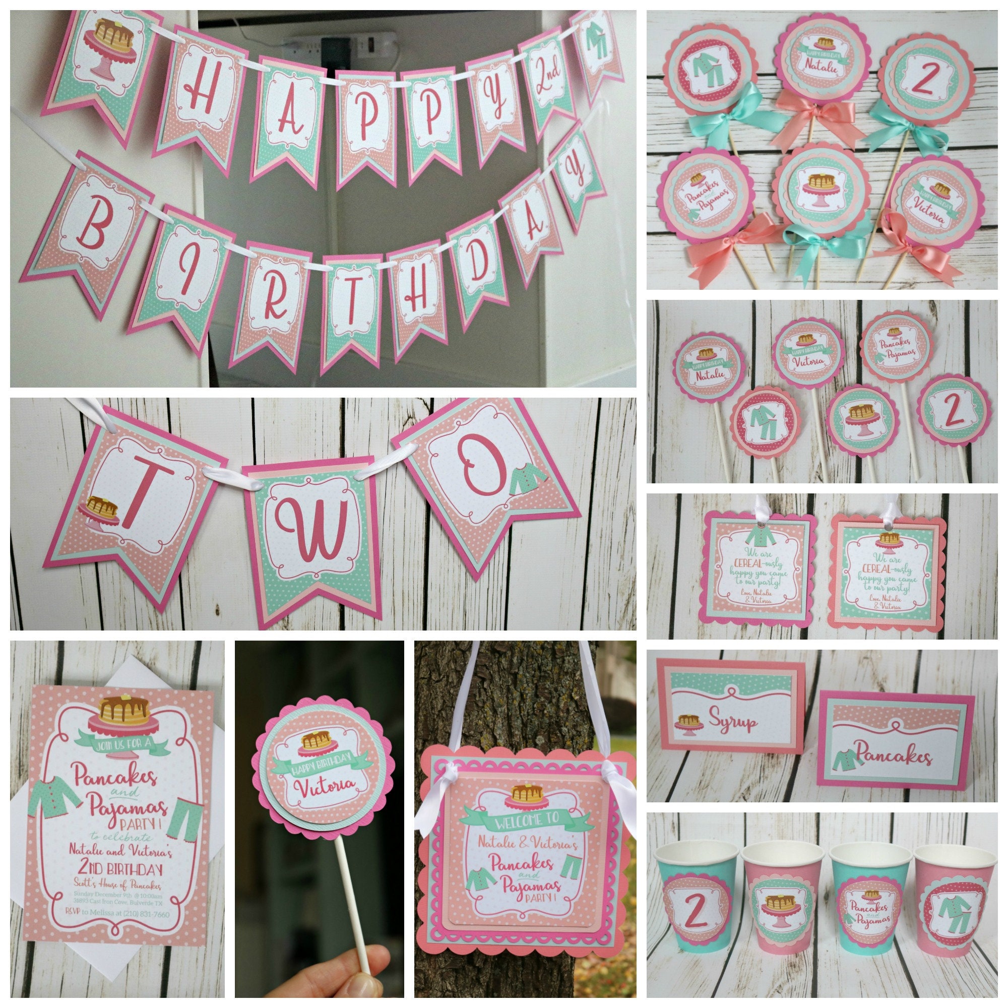 Pancakes & Pajamas Birthday Decorations Girl Pj Party