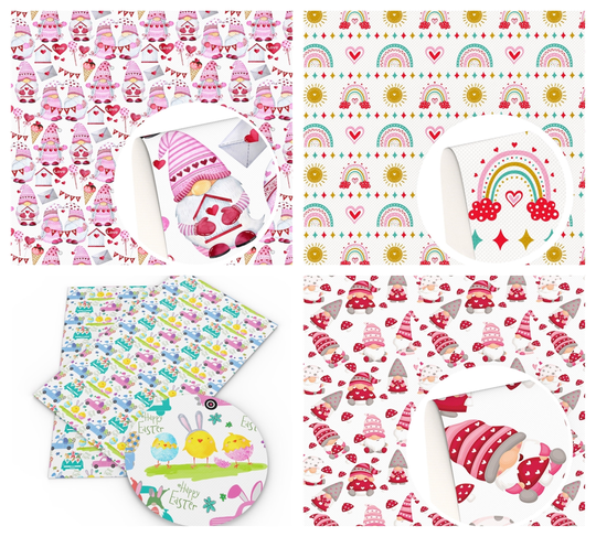 Valentines Day-Kisses-Hugs-Easter-Bunny-Faux Leather Sheets Hair Bow Knot Making Crafts
