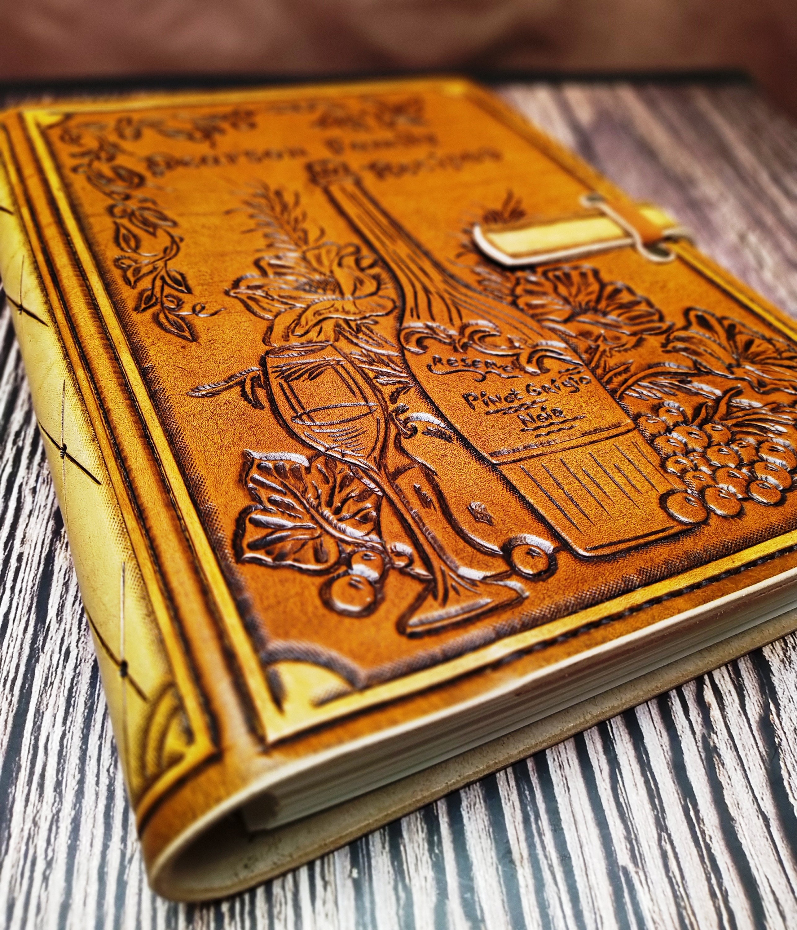 Cook Book, Big Recipe Gift For Her, Personalized Family Recipes Leather Cookbook, Tivergy