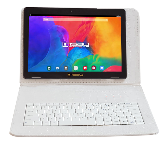 LINSAY 10.1-in Wi-fi Only Android 11 Tablet with Accessories with Case Included;; Type Cover Included | F10IPSCKYW