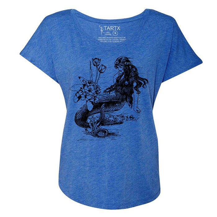 Mermaid La Luxure Tri-Blend Dolman T-Shirt Xs-3Xl Sale