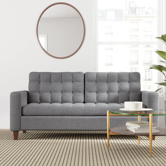 Brookside Brynn Fabric Midcentury Light Gray Polyester/Blend Sofa | BS0005SOF00LG