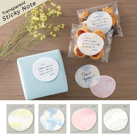 Midori Sticky Notes Transparent Type | Japanese Note, Cute Translucent Note