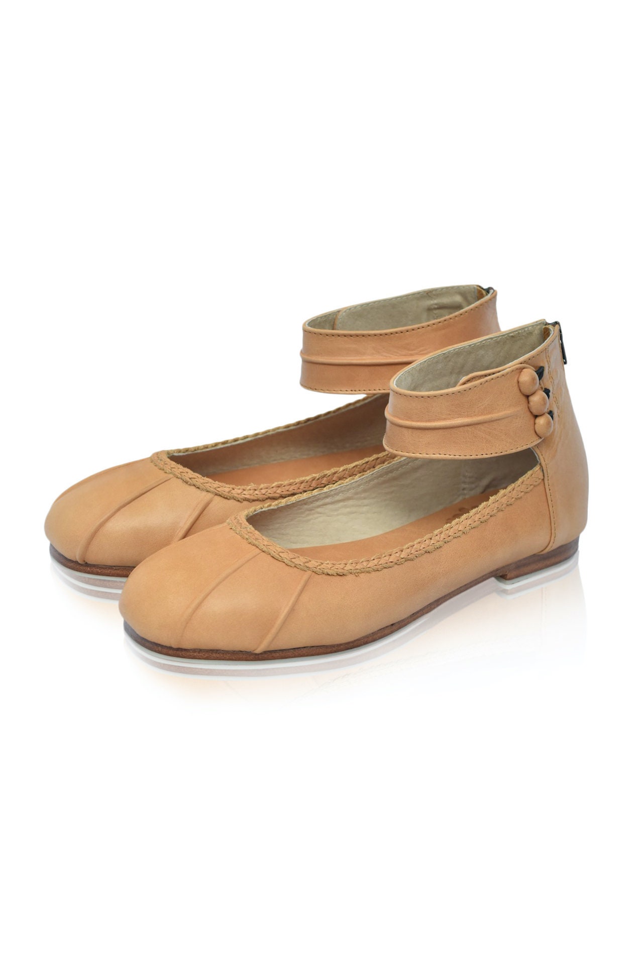 Muse. Leather Flats/Leather Shoes Cuffs Womens Custom Shoes. Sizes Us 4-13. Available in Different Colors