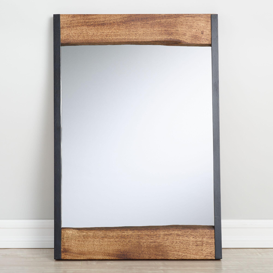 Walnut Brown Live Edge Wall Mirror: Brown/Natural - Wood by World Market
