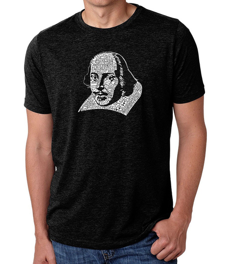 Men's Premium Blend Word Art T-Shirt - The Titles Of All William Shakespeare's Comedies & Tragedies