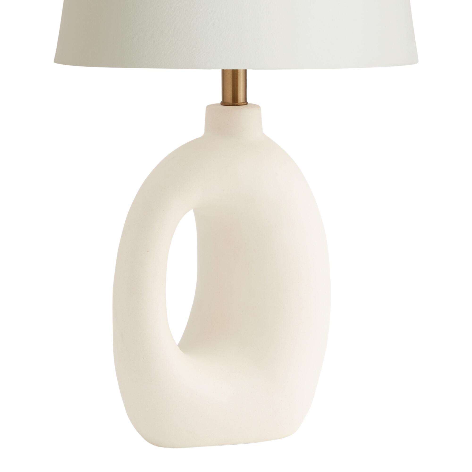 White Abstract Ceramic Lyra Table Lamp Base - Medium by World Market