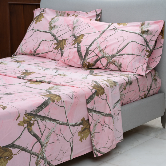 REALTREE Realtree AP Pink Twin 180-Thread Count Cotton Blend Camo Bed Sheet | 07175900014RT