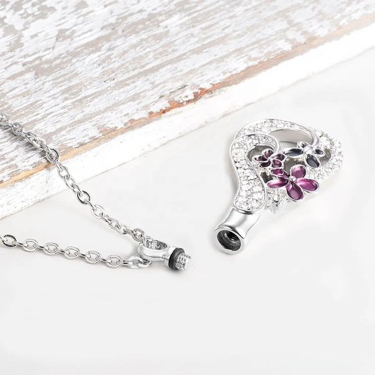 Purple Flower Pendant Keepsake For Ashes, Lavender Pendant Lilac Ashes, Lilac Urn