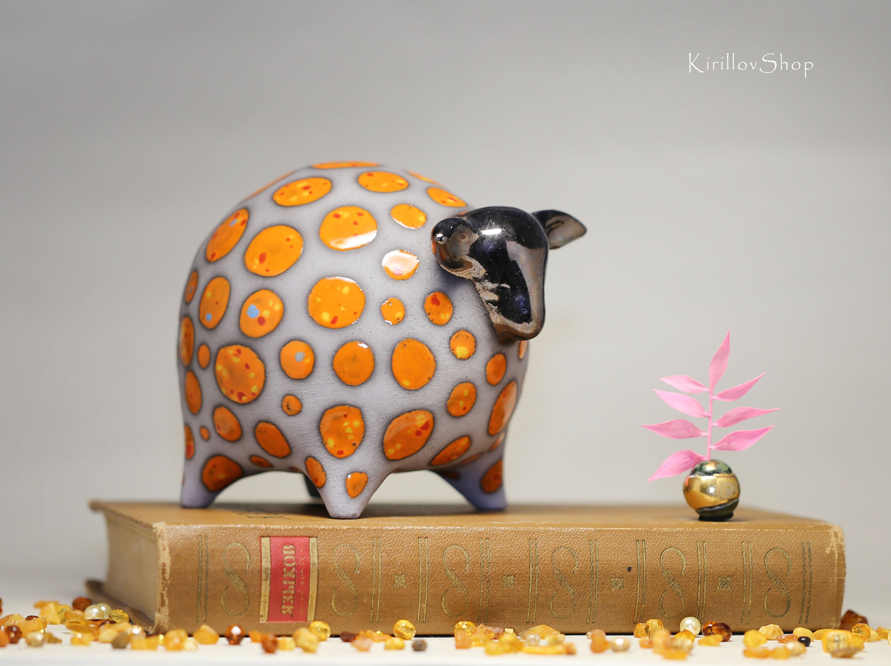 Sheep Sculpture Handmade Art Ceramic Ram Modern Figurine Lamb Gifts Made To Order