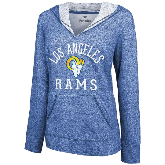 Women's Fanatics Branded Royal Los Angeles Rams Doubleface Slub Pullover Hoodie, Size: Large, LAR Blue